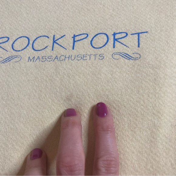 Vintage Gitano Butter Yellow Rockport Mass Crewneck Sweatshirt Size XL - Picture 3 of 5